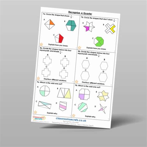 Recognise a Quarter Reasoning and Problem Solving Resource | Classroom ...