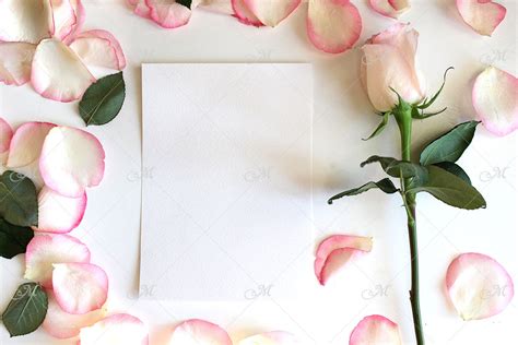 Rose Petals Card Mockup PSD By MaddyZ TheHungryJPEG