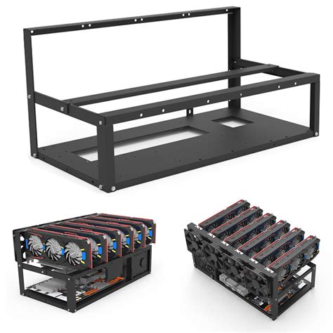 Buy Mining Rig Frame Case Graphics Card Computer Stackable Rack Miner 6