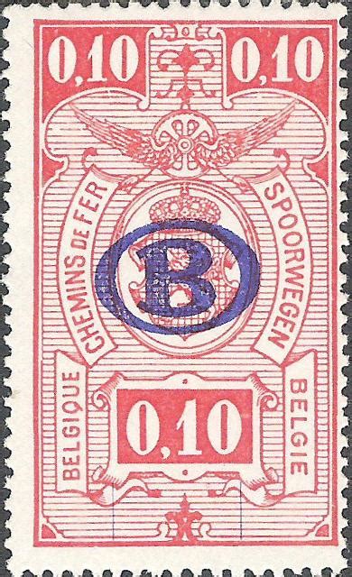 Belgium 1940 State Arms With B In Oval Overprint Railway Stamps