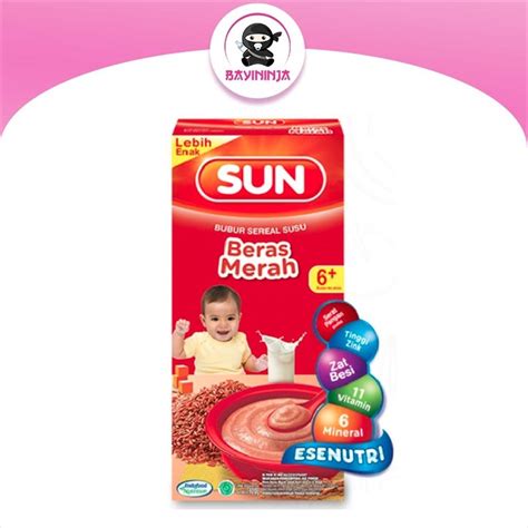 Jual SUN Bubur Sereal Susu Beras Merah 6 To 12 Bulan Box 120 G Shopee