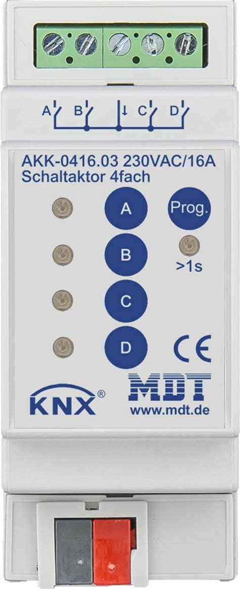 MDT Technologies Schaltaktor AKK 4 Fach 2TE REG 16A 230VAC AKK 0416