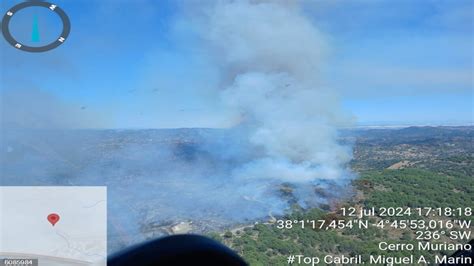 Incendio en Cerro Muriano más de 200 efectivos y 18 medios aéreos en