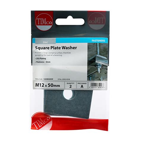 TIMCO Square Plate Washers Zinc