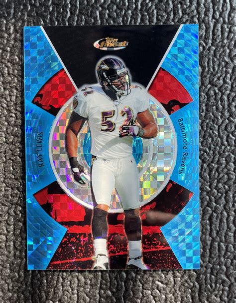 Ray Lewis Topps Finest Blue Xfractor Refractor D Ravens