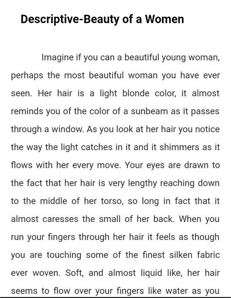 Write A Detailed Essay On The Beauty Of A Women