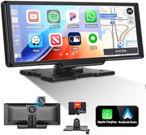 CAMECHO Wireless Carplay Display Android Auto Tragbares Display 9 3