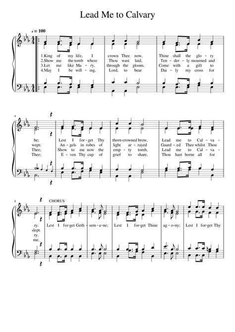 15 Lead Me To Calvary Sheet Music For Piano Solo Easy