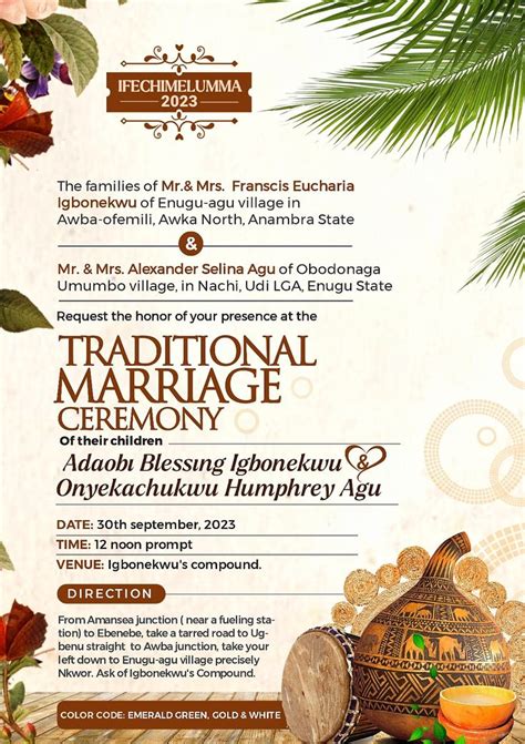 Igbo Traditional Marriage Ceremony Traditional Wedding Invitations