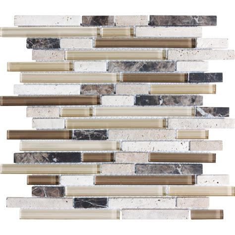 Shop Anatolia Tile Java Linear Mosaic Stone And Glass Marble Wall Tile