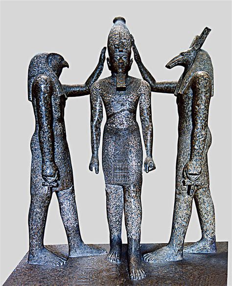 Statue Of Ramesses Iii With Horus And Seth Egypt Museum