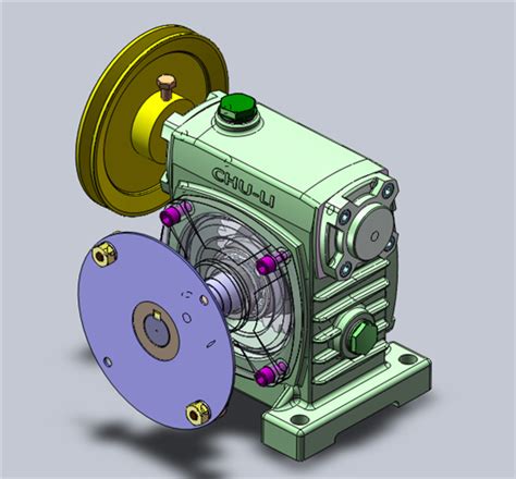 蜗轮蜗杆减速器3d模型下载三维模型step、solidworks模型 制造云 产品模型