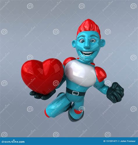 Red Robot - 3D Illustration Stock Illustration - Illustration of care ...