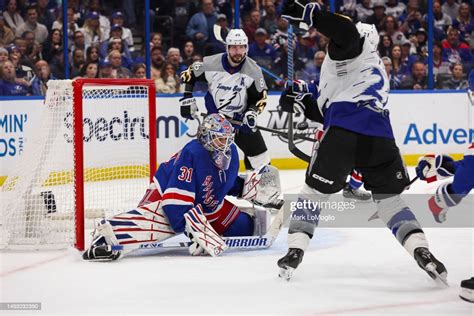 Igor Shesterkin The New York Rangers Tends Net Against The Tampa Bay