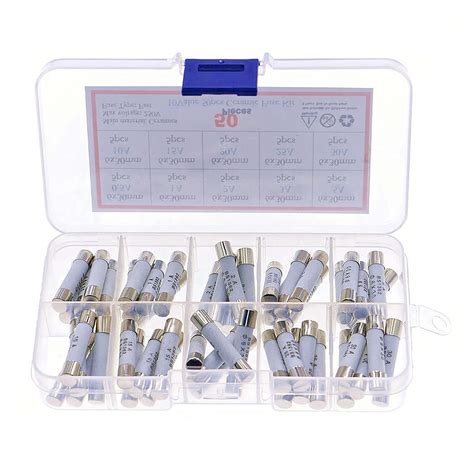 Fuse 50pcs Box 6mm X 30mm 250v Flink Ceramic Fuse Assortment Kit 0 5 A 1a 2a 3a 5a 10a 15a 20a