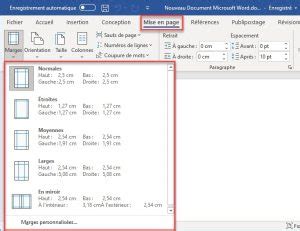 Modifier Les Marges De Page Dans Un Document Word