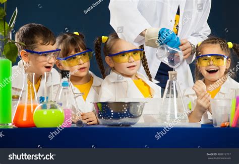 Happy Kids Scientist Doing Science Experiments Stock Photo 488812717 ...