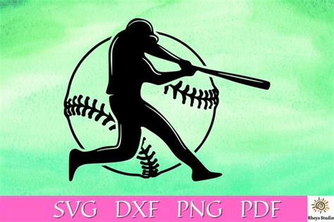 Baseball Player Svg Baseball Bat Svg Digital Download Svg Dxf Png