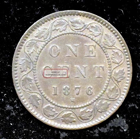 1876 H About Uncirculated Au Canada Large One Cent Cc130