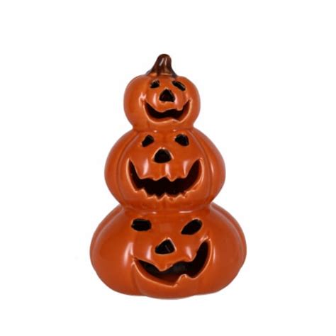 Holiday Home 6 Orange Led Halloween Stacked Pumpkins 6 Inch Qfc