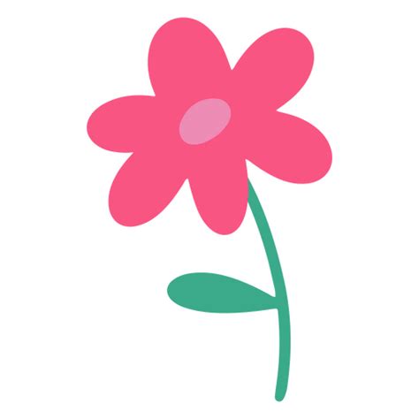 Design Png E Svg De Flor Rosa Folhas Verdes Planas Para Camisetas