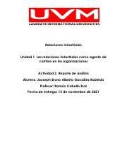 A 2 JBAGR Reporte De Analisis Pdf Relaciones Industriales Unidad 1