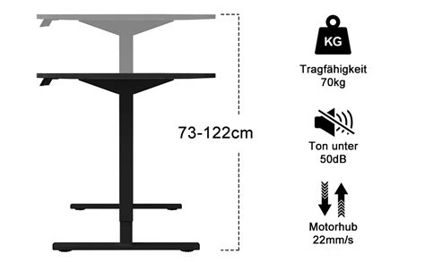 Devoko Höhenverstellbarer Schreibtisch 120x60cm Schreibtisch