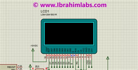 Graphical Lcd Interfacing With Pic16f877 Code Schematic Proteus