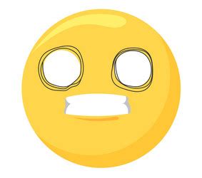 Happy Yellow Face Emoji With Open Mouth And Closed