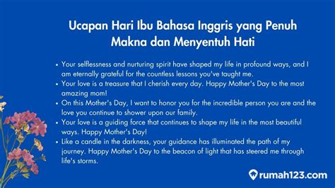 20 Kata Kata Ucapan Hari Ibu Bahasa Inggris Yang Menyentuh Hati