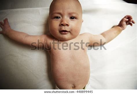 Overhead Portrait Naked Baby Boy Arms Stock Photo 448899445 Shutterstock