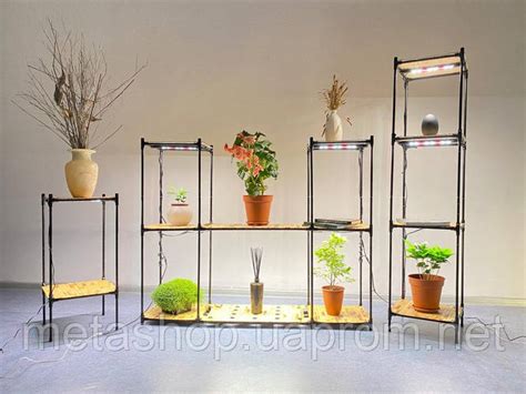 Стеллаж для цветов с подсветкой. Напольная полка с Фито светом Led Grow ...