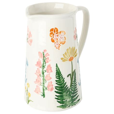 Großer Deko Krug mit Blumen Motiven WEISS von Ernstings Family für 19