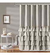 Amazon Seasonwood Black Farmhouse Shower Curtain Set With 12 Hooks