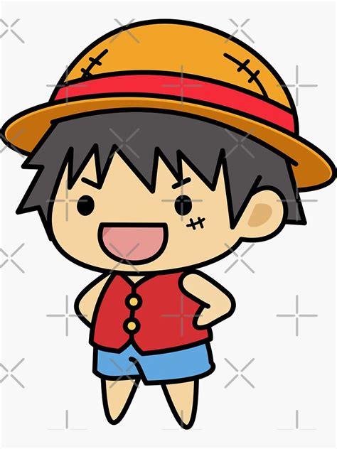 "Luffy chibi One Piece (pre time-skip basic outfit)" Sticker for Sale by Artyssytb | Redbubble