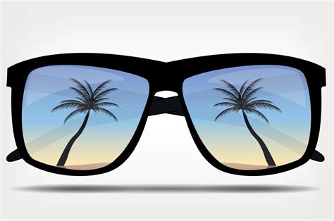 Sunglasses With A Palm Tree Vector Illustration 8332014 Vector Art At Vecteezy