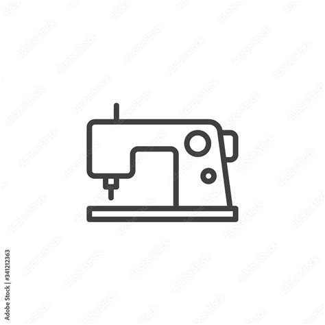 Electric Sewing Machine Line Icon Linear Style Sign For Mobile Concept