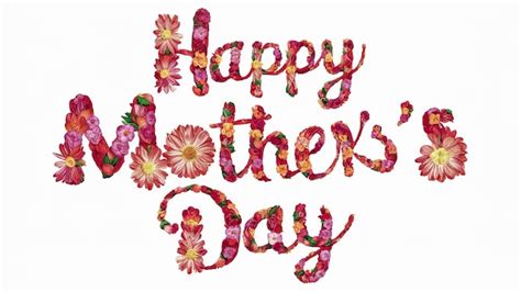 Premium Photo Happy Mothers Day Text Written With Flowers Isolated On