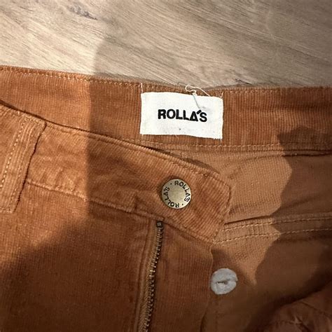 Rollas East Coast Flare Corduroy Jeans In Tan Worn Depop