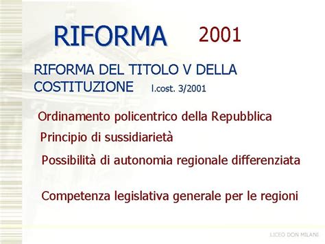 4 Dicembre 2016 La Riforma Della Costituzione COSTITUZIONE