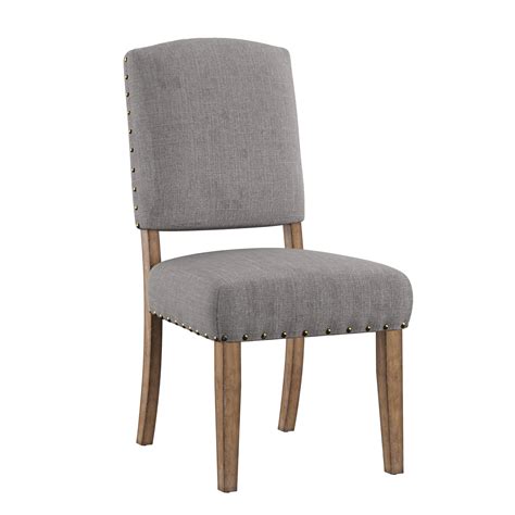 Weston Home Nailhead Upholstered And Wood Dining Chair Set Of 2 Gray