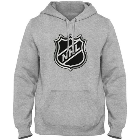 NHL Shield Logo Express Twill Logo Hoodie - Athletic Gray | SportBuff