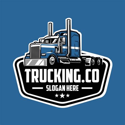 Trucking company emblem logo vector isolated. Perfect logo for trucking ...