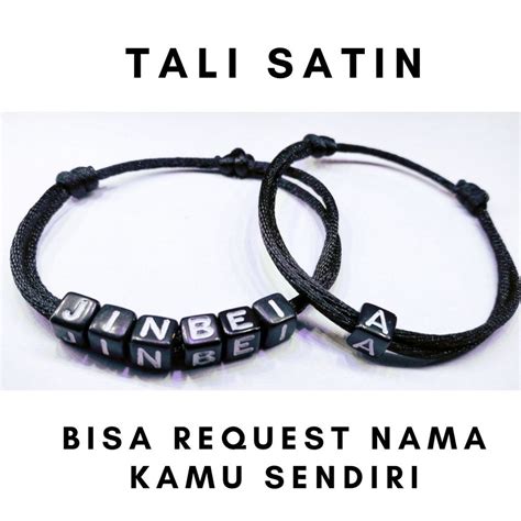 Jual Cod Gelang Tali Satin Request Custom Nama Dan Inisial Bracelet