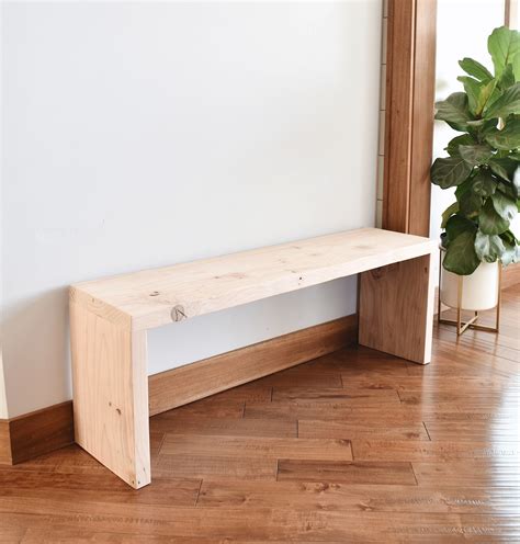 Natural Wood Bench Solid Bench Modern Style Bench Entryway - Etsy