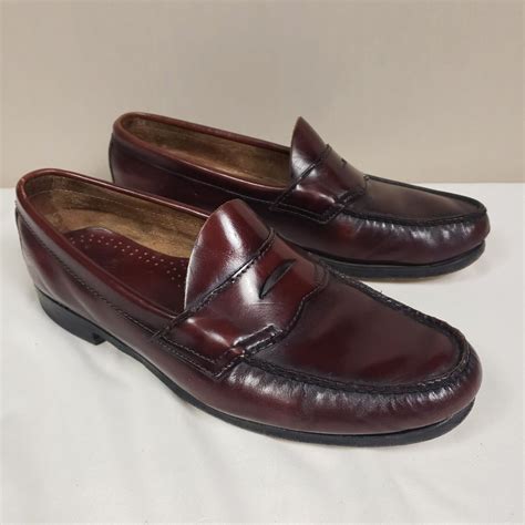 Gh Bass Weejun Penny Loafers Men 10 E Burgundy Leathe Gem