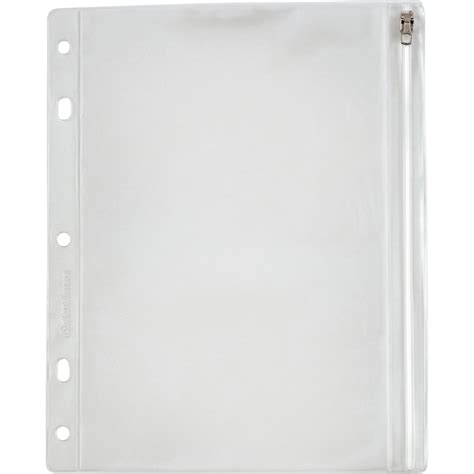 Oxford Zipper Binder Pockets, Clear, White, 1 Each (Quantity) - Walmart ...