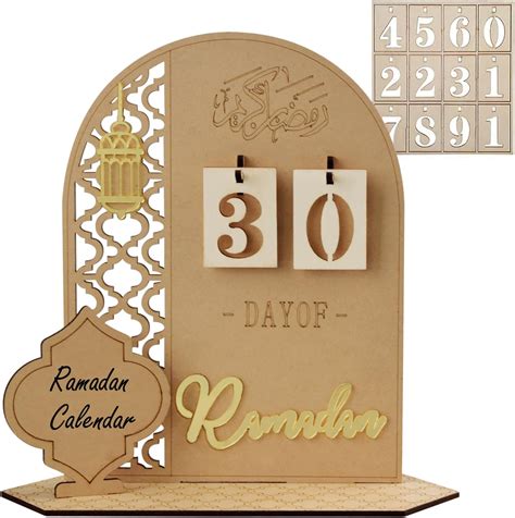 Ramadan Advent Calendar Wooden Countdown Calendars Decorations For