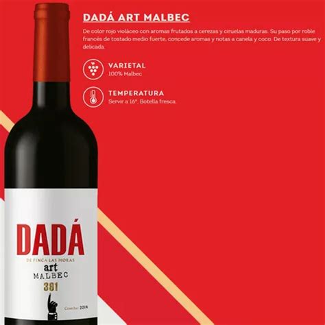 Vino Dada Art Malbec 391 Finca Las Moras 750ml Pack X12 En Venta En