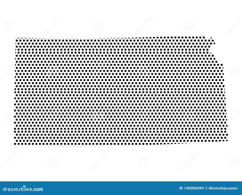 Mapa Del Modelo Punteado Del Estado De Los E E U U De Kansas